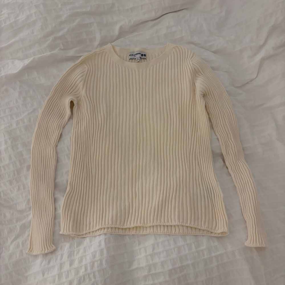 UNIQLO INES DE LA FRESSANGE Cotton 3D Rib Crew Neck Sweater M